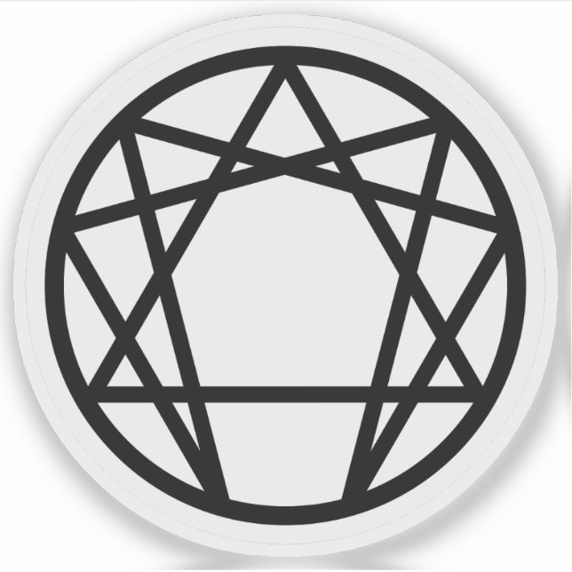 Enneagram (schwarz auf weiß) aufkleber (Vorderseite)