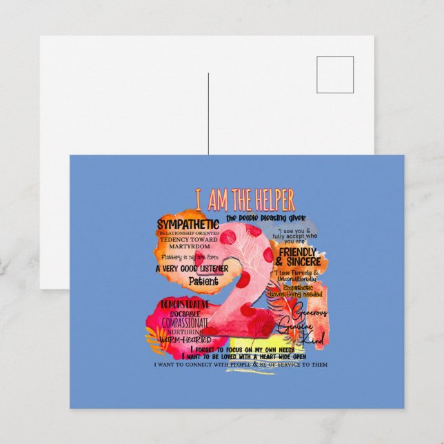Enneagramm Typ 2 - Ich bin der Helfer Postkarte (Vorne/Hinten)