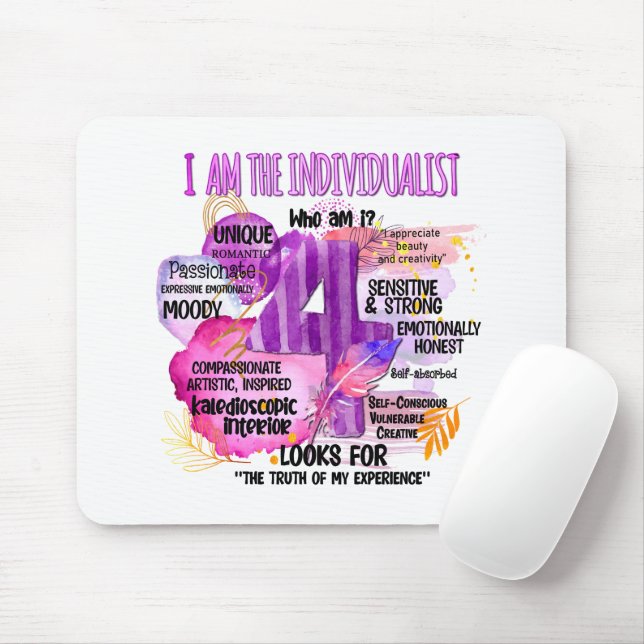 Enneagramm Typ 4 - Ich bin der Individualist Mousepad (Mit Mouse)