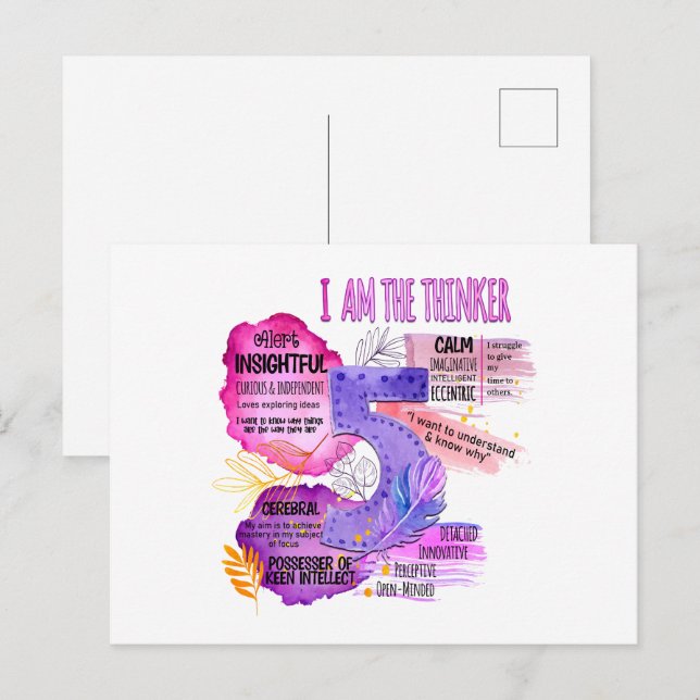 Enneagramm Typ 5 - Ich bin der Denker Postkarte (Vorne/Hinten)