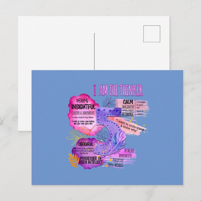 Enneagramm Typ 5 - Ich bin der Denker Postkarte (Vorne/Hinten)