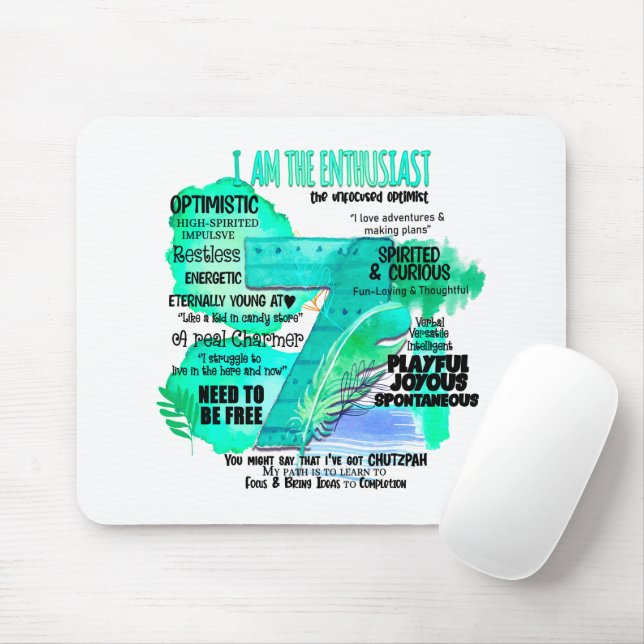 Enneagramm Typ 7 - Ich bin der Enthusiast Mousepad (Mit Mouse)