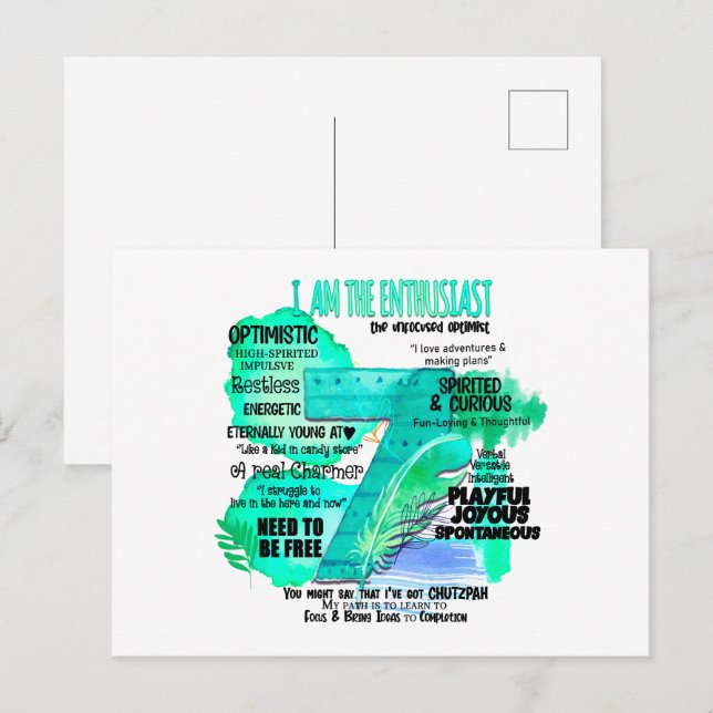 Enneagramm Typ 7 - Ich bin der Enthusiast Postkarte (Vorne/Hinten)