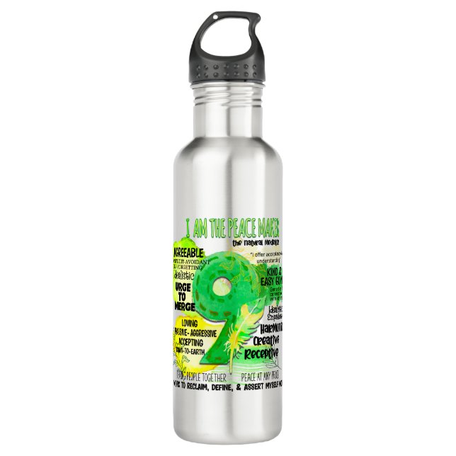 Enneagramm Typ 9 - Ich bin der Friedensstifter Edelstahlflasche (Vorderseite)