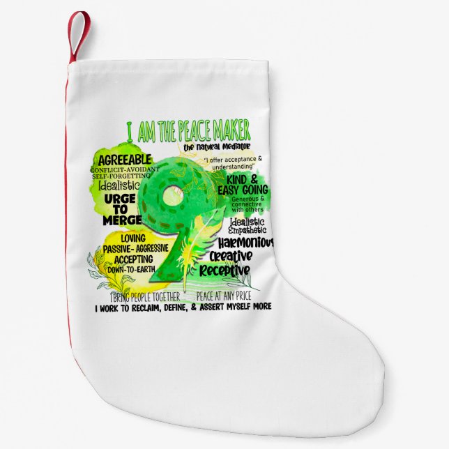 Enneagramm Typ 9 - Ich bin der Friedensstifter Kleiner Weihnachtsstrumpf (Vorderseite)