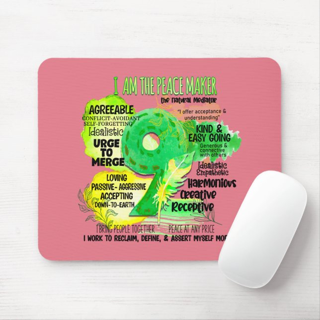 Enneagramm Typ 9 - Ich bin der Friedensstifter Mousepad (Mit Mouse)