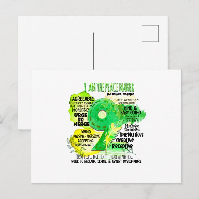 Enneagramm Typ 9 - Ich bin der Friedensstifter Postkarte (Vorne/Hinten)