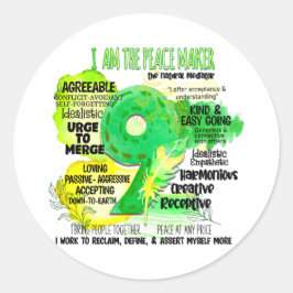 Enneagramm Typ 9 - Ich bin der Friedensstifter Runder Aufkleber