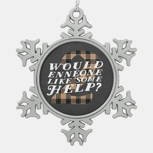 Ennegram Art - lustige Verzierung der Schneeflocken Zinn-Ornament (Vorderseite)