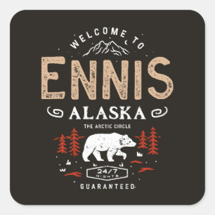 Ennis Alaska Night Quadratischer Aufkleber