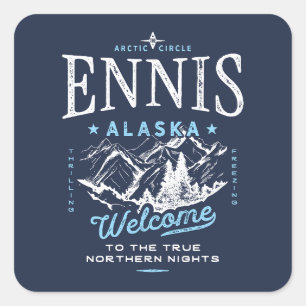Ennis Alaska Quadratischer Aufkleber