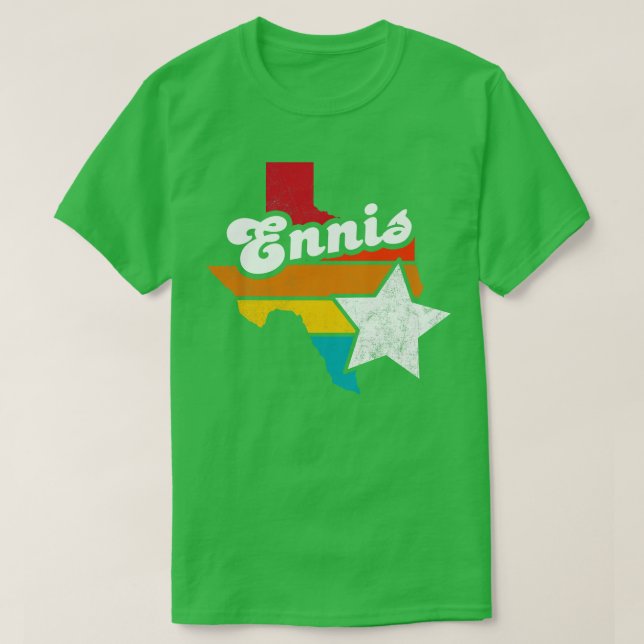 Ennis Texas Vintag bekümmerte Souvenir 2 T-Shirt (Design vorne)