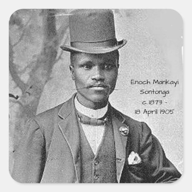 Enoch Mankayi Sontonga Quadratischer Aufkleber (Vorderseite)