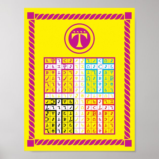 Enochian Air Elemental Tablet on Leinwand Poster (Vorne)