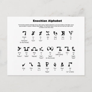 Enochian Alphabet Chart Postkarte
