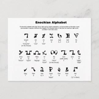 Enochian Alphabet Chart Postkarte