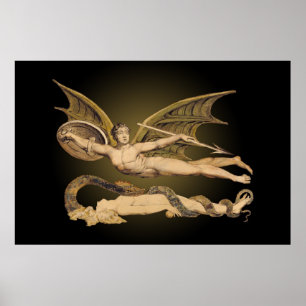 ENORMES Satan u. Eve-Wand-Kunst-Plakat 60x40 Poster