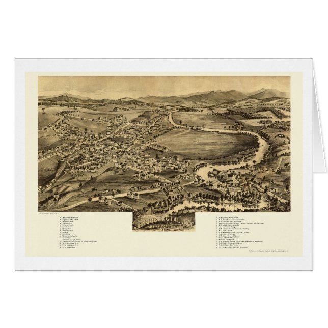 Enosburg Fälle, panoramische Karte VT - 1892 (Vorderseite (Horizontal))
