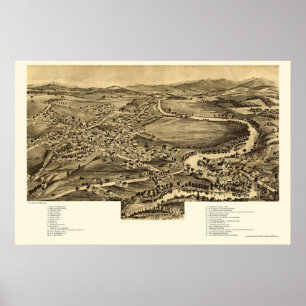 Enosburg Falls, VT Panorama Karte - 1892 Poster