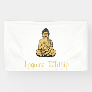 Enquérez-vous dans la bannière de Bouddha de