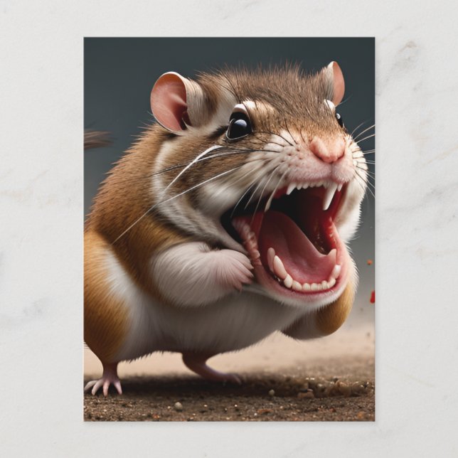 Enraged Gerbil Postkarte (Vorderseite)