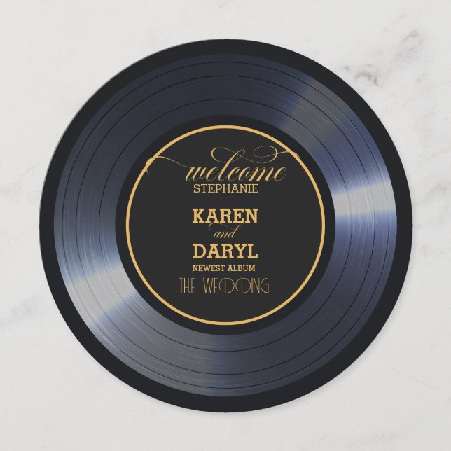 Enregistrement de vinyle rétro | Cartes de placeme (Devant)
