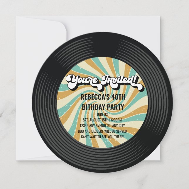 Enregistrement musical | Invitation d'anniversaire (Devant)