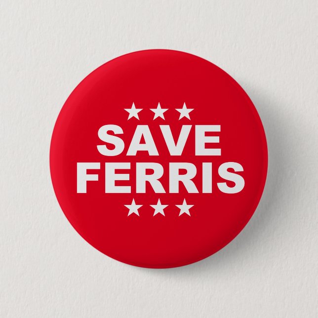 Enregistrer Ferris Rouge Élection Pin Badge (Devant)