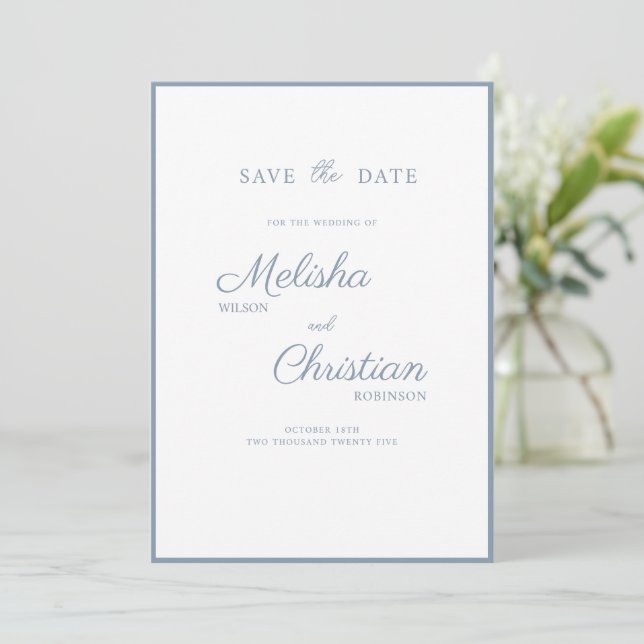 Enregistrer la carte Date pour un mariage. (Debout devant)