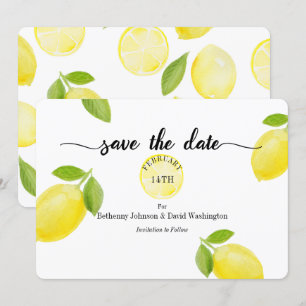 Enregistrer la carte Date Watercolor Lemons