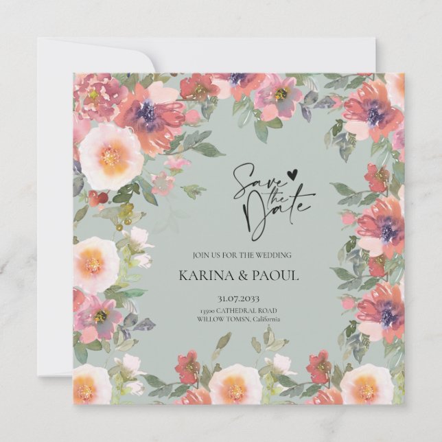 Enregistrer la carte de date à plat (Devant)