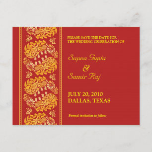 Enregistrer La Carte De Style Indien Date