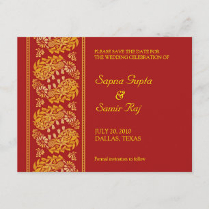 Enregistrer La Carte De Style Indien Date