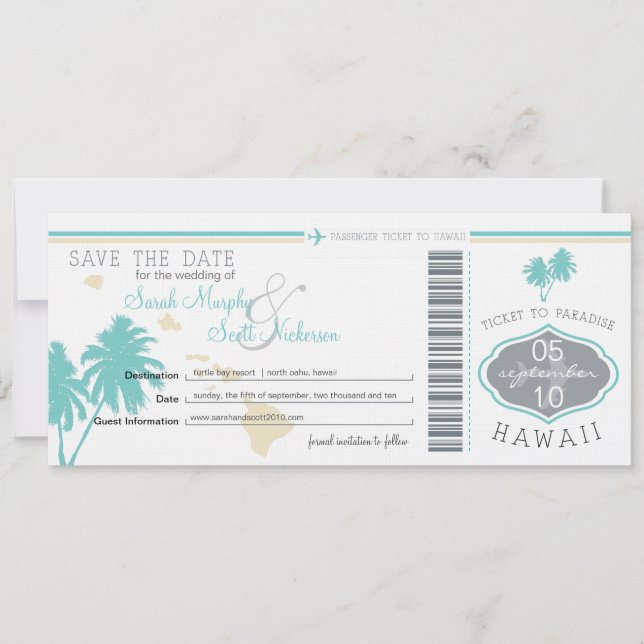 Enregistrer la carte d'embarquement à Hawaii (Devant)