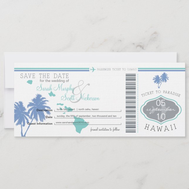 Enregistrer la carte d'embarquement à Hawaii (Devant)