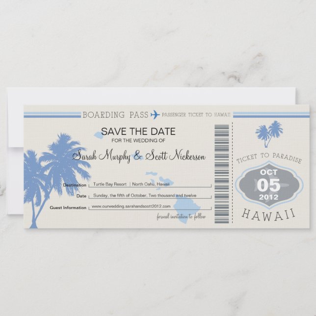 Enregistrer la carte d'embarquement à Hawaii (Devant)