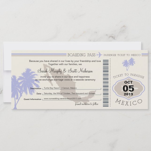 Enregistrer la carte d'embarquement au Mexique (Devant)