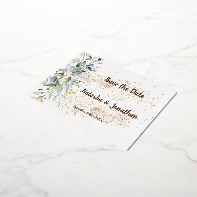 Enregistrer la carte postale Invitation Date Foil (Rotation)