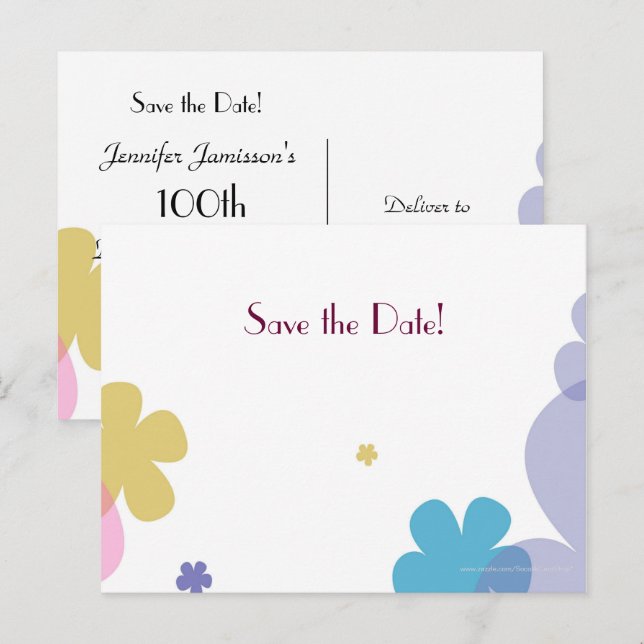 Enregistrer la date 100e Anniversaire Carte postal (Devant / Derrière)