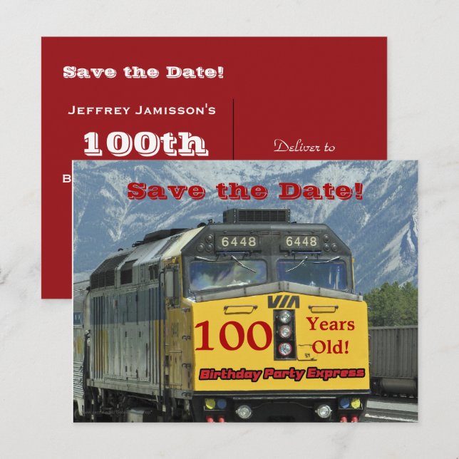 Enregistrer la date 100e Anniversaire Carte postal (Devant / Derrière)