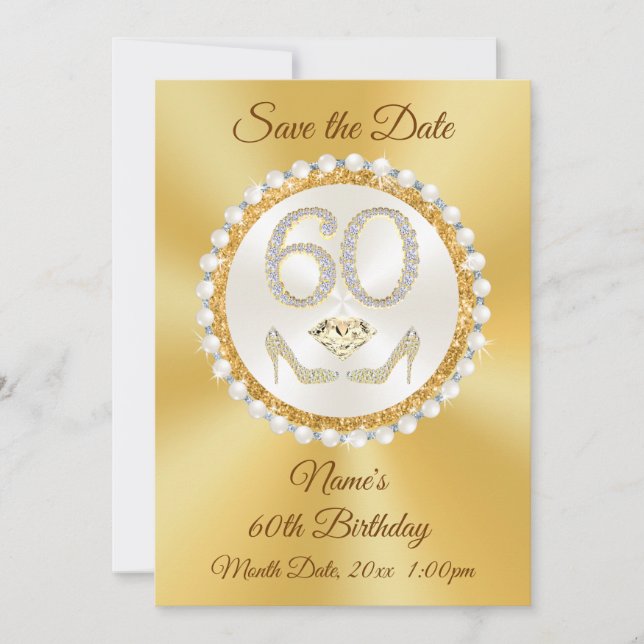 Enregistrer la date 60e anniversaire, carte person (Devant)