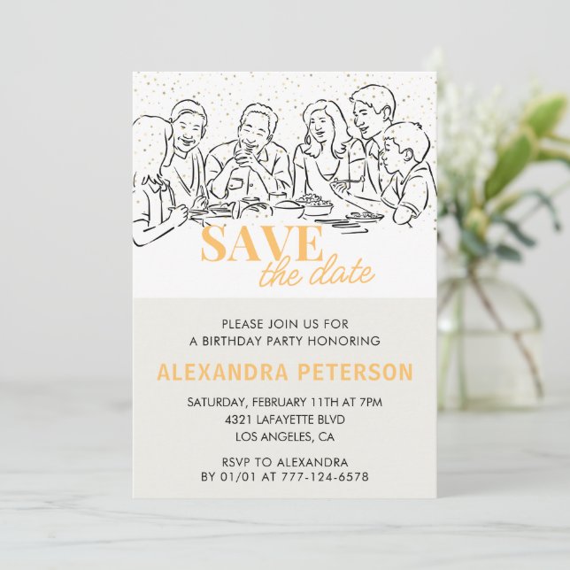 Enregistrer la date 67e anniversaire invitations D (Debout devant)