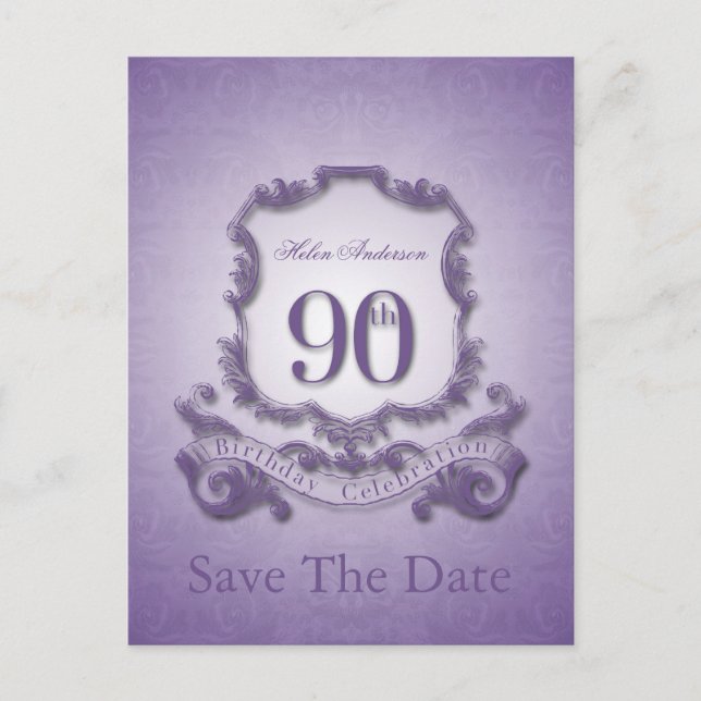 Enregistrer la date 90e Anniversaire Carte postale (Devant)