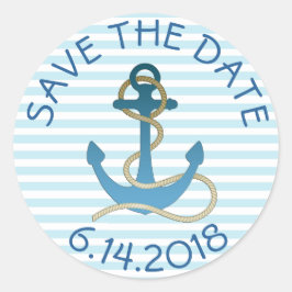Enregistrer la date Ancre nautique Stickers Bleu B