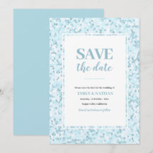 Enregistrer la date Aqua blue Mosaic Invitation