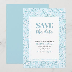 Enregistrer la date Aqua blue Mosaic Invitation
