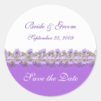 Enregistrer la date - Autocollant de fleurs violet