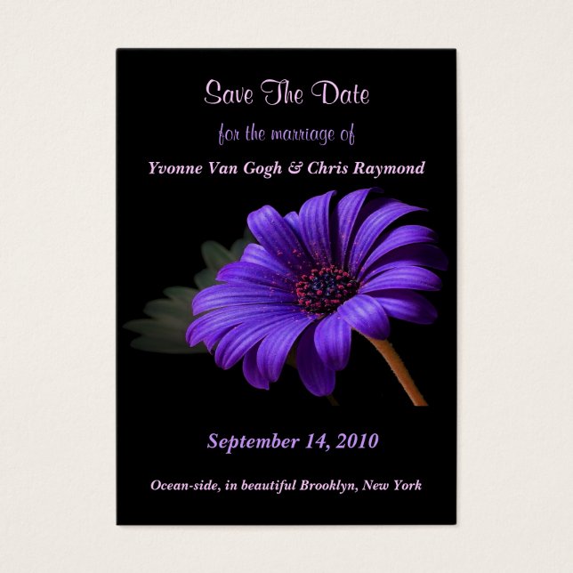 Enregistrer la date Bright Purple Daisy III (Devant)