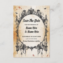 Enregistrer La Date Cadre Gothique Halloween Carte
