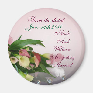 Enregistrer la date calla lily bouquet aimant